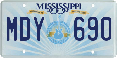 MS license plate MDY690