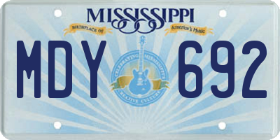 MS license plate MDY692