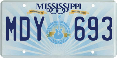 MS license plate MDY693