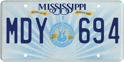 MS license plate MDY694