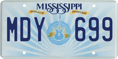 MS license plate MDY699