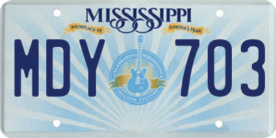 MS license plate MDY703