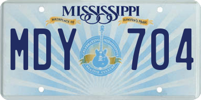 MS license plate MDY704