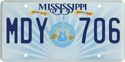 MS license plate MDY706