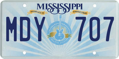 MS license plate MDY707