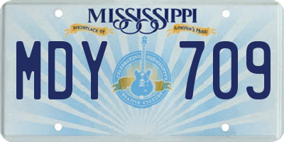 MS license plate MDY709