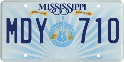 MS license plate MDY710