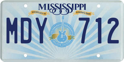 MS license plate MDY712