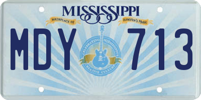 MS license plate MDY713