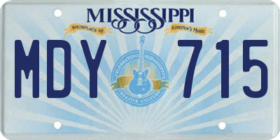 MS license plate MDY715