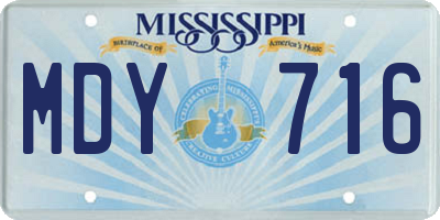 MS license plate MDY716
