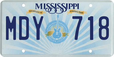 MS license plate MDY718