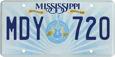 MS license plate MDY720