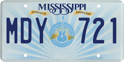 MS license plate MDY721