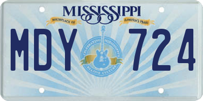 MS license plate MDY724