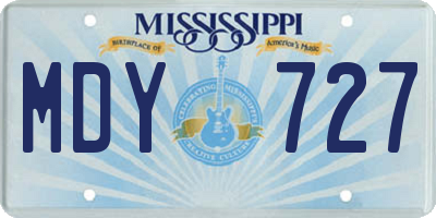 MS license plate MDY727