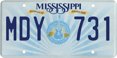 MS license plate MDY731