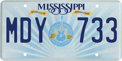 MS license plate MDY733