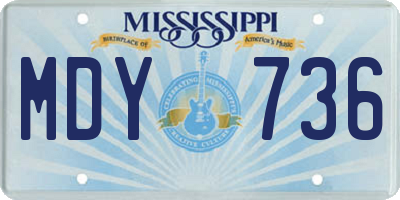 MS license plate MDY736