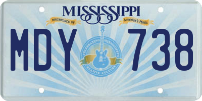 MS license plate MDY738