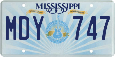 MS license plate MDY747