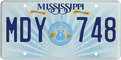 MS license plate MDY748