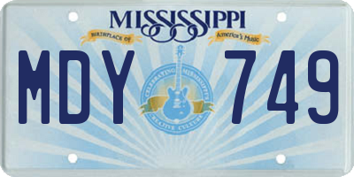 MS license plate MDY749