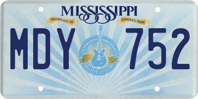 MS license plate MDY752