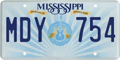 MS license plate MDY754