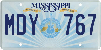 MS license plate MDY767