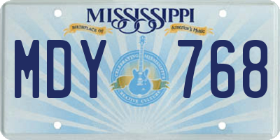 MS license plate MDY768