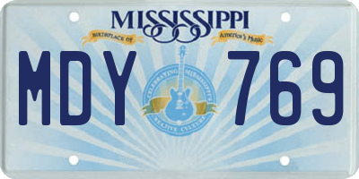 MS license plate MDY769