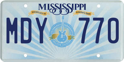 MS license plate MDY770