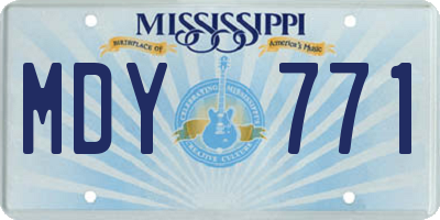 MS license plate MDY771