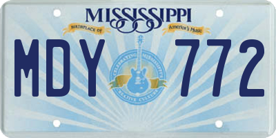 MS license plate MDY772