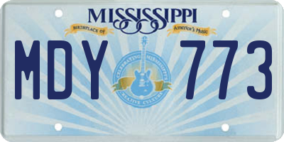 MS license plate MDY773