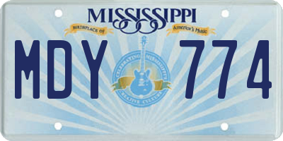 MS license plate MDY774