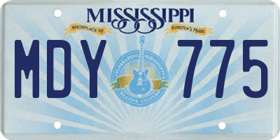 MS license plate MDY775