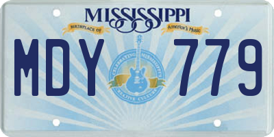 MS license plate MDY779