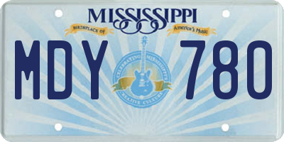 MS license plate MDY780
