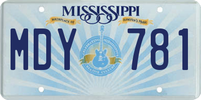 MS license plate MDY781