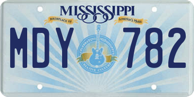 MS license plate MDY782