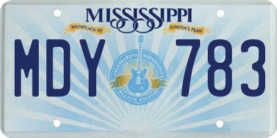 MS license plate MDY783