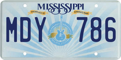 MS license plate MDY786