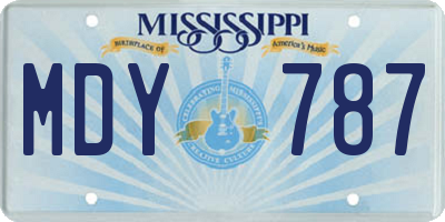 MS license plate MDY787