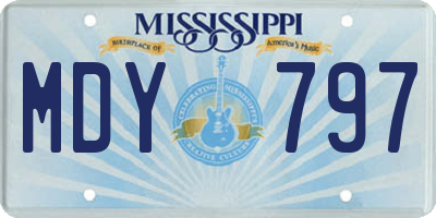 MS license plate MDY797