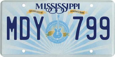 MS license plate MDY799