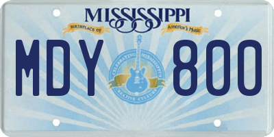 MS license plate MDY800