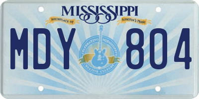 MS license plate MDY804