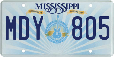 MS license plate MDY805